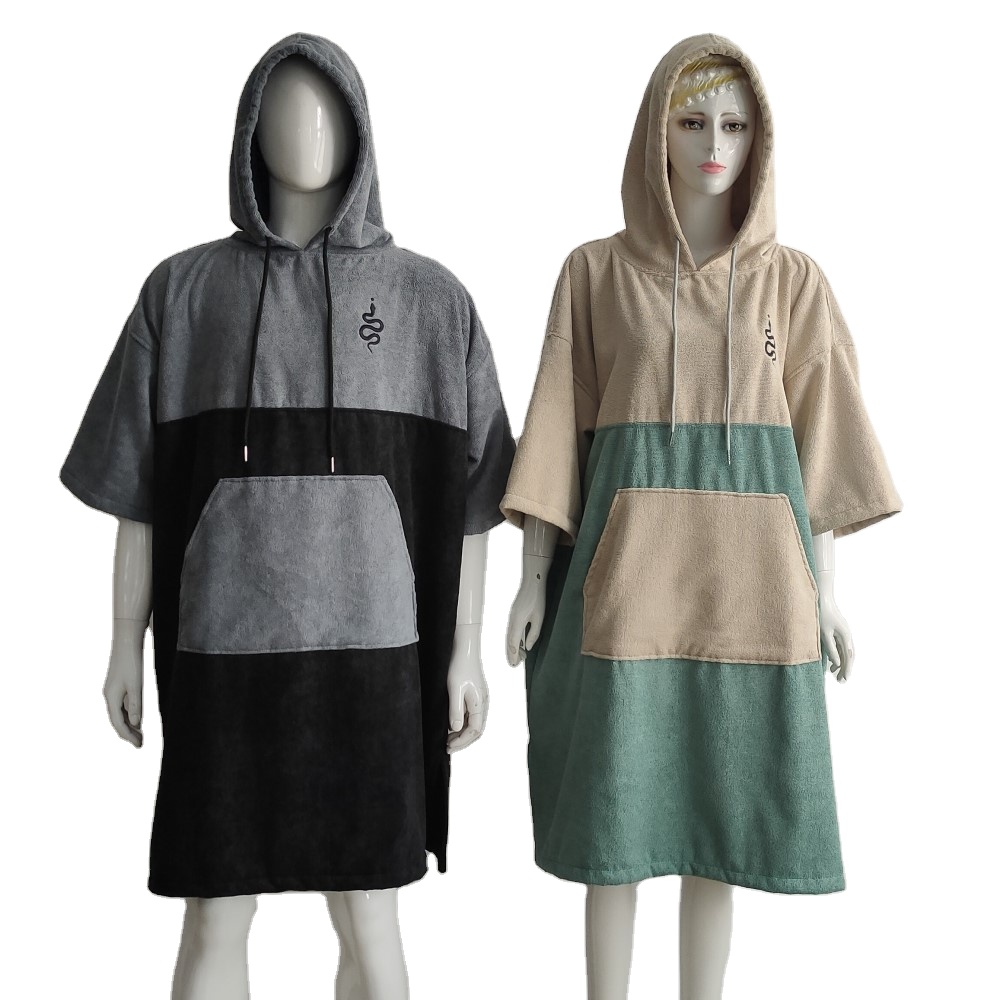 Microfiber Dry Poncho Changing Robe With Logo Embroidery