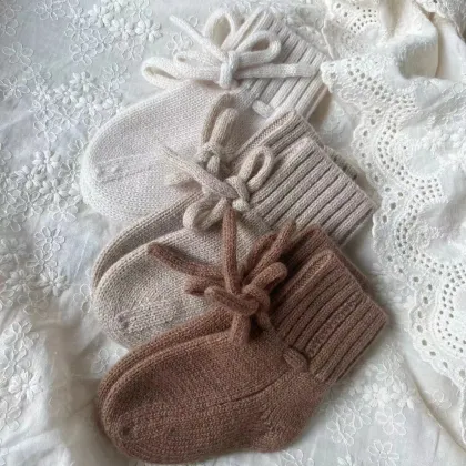 Cute Knitted Wool Socks for Newborns - Autumn Infant Booties