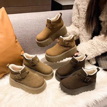 2024 Winter Women's Birkenstock Platform Snow Boots with Fleece Liner