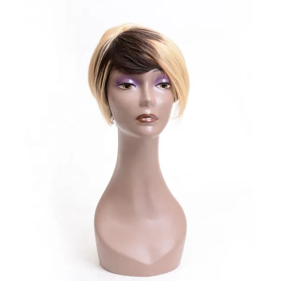 whholesale heat resistant synthetic hair wigs  brown gold to mix lubricious chemical fiber synthetic hair wigs for women