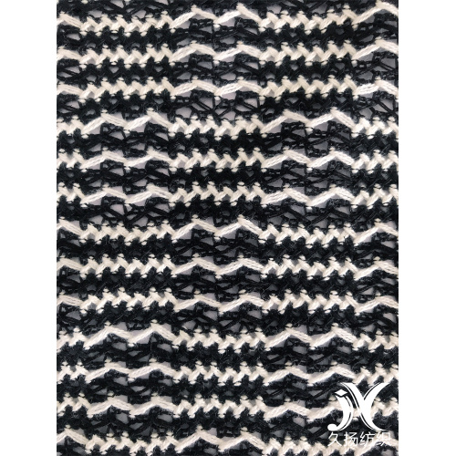 Wholesale Black White Wave Polyester Cotton Sweater Fabrics