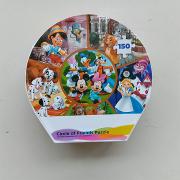 custom 150pcs Round Puzzle kids circle box