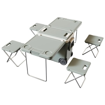 Portable Folding Insulated Picnic Table with Refrigeration for Camping and Cars
