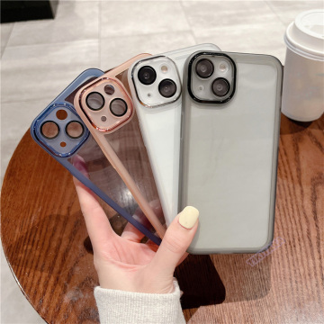 Purple Metal Camera Protective Shockproof Phone Case for iPhone 16/15/13/12/11 Pro Max XS Max XR 14 Pro Silicone Candy Back Cover