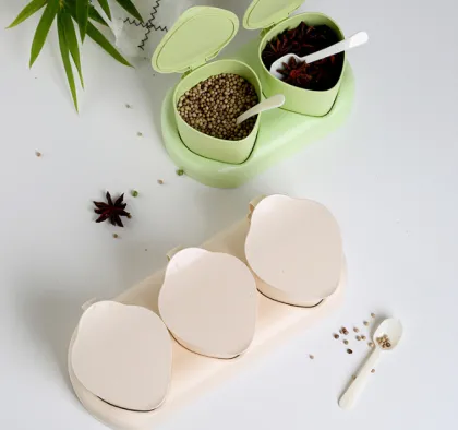 Bamboo Fiber Salt Spices Condiment Container