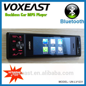 4 inch High resolution big power car MP5 video player with fm am receiver & bluetooth