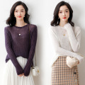 Sexy Lace Body Suit Long-sleeved retro hollow knitted sweater women's Supplier