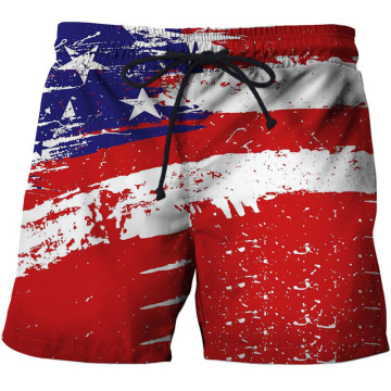 2025 Custom USA National Flag Men's Summer Beach Shorts