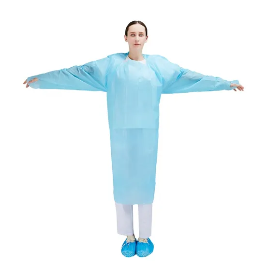 Disposable Long-Sleeve CPE Gowns with Thumb Loop - Waterproof Polythene Isolation Gowns