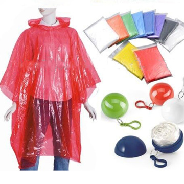 Promo gifts disposable rain poncho in plastic ball