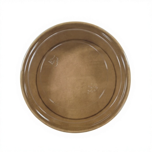 Biologicky odbouratelný kelímek na salát z kraftového papíru s víčkem