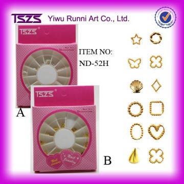Mini Cute Delicate Beads Ring Nail Decoration Golded 3D Nail Art Alloy
