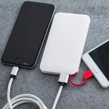 Promotional Slim Power Bank Built in Cable 5000mAh