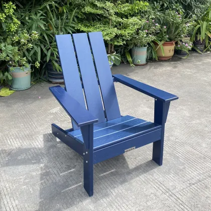 Blue High-Density Polyethylene (HDPE) Adirondack Chair for Fire Pit Table