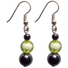 Hematite Earring With 925 Yellowgreen Silver Hook