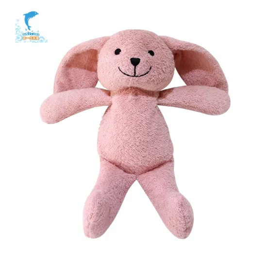 OEM customization plush bunny stuffed Pearl velvet pink health rabbit toy with natural corn built-in