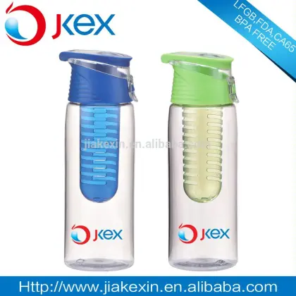 OEM any color plastic fruit infusion water bottle