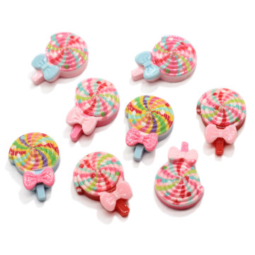 High Quality 100pcs 15*22MM Color Flatback Resin Sweet Candy Lollipop Crafts For Jewelry Accessories Decoration Ornament