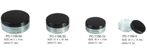 Contenedor de polvo suelto cosmético redondo PC-1106