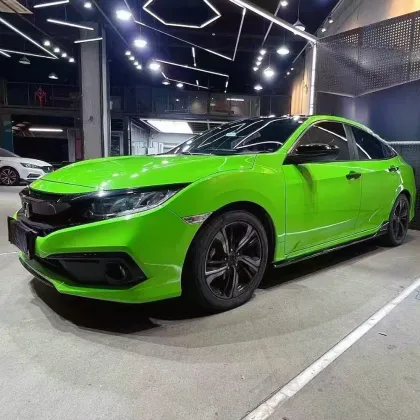 High Glossy Lizard Green Car Wrap