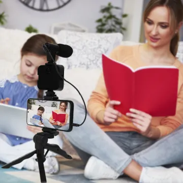 Vlog Kit with Small Microphone: Video Making Vlog Tripod Kit