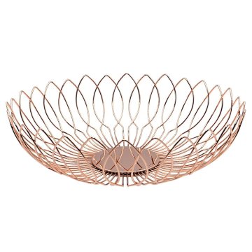 Buah Sayuran Keranjang Dapur Rose-Gold Stainless Steel