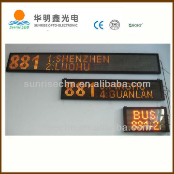 hot item 2013: P10 22 inch bus lcd display in amber and red color