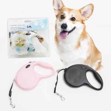 Long Dog Walking ABS Pet Automatic Traction Lead Rope Telescopic Solid and Printed 5M