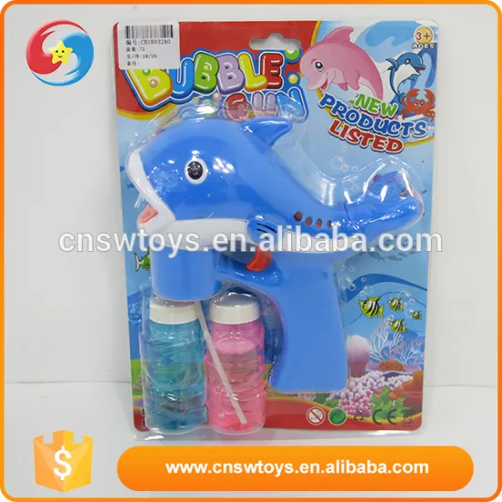Wholesale led light up dolphin animal plastic soap bubble toys for kids