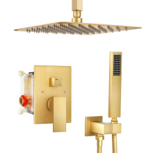 Wall Mounted Brushed Nickel Brass Gold Shower Kit