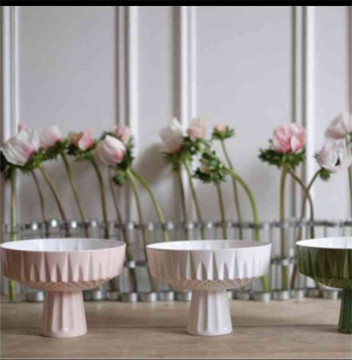 Ceramic Cake Plate with Stand - New Bulk Solid Color Round Plates for Restaurants