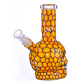 Scheletro umano disegnato a mano e becher di vetro di abee di miele Bong, grazioso bong di Halloween, tubo d'acqua in vetro borosilicato, cavello di vetro