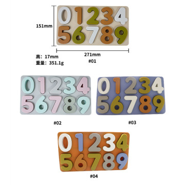 Blocos matemáticos de forma de número colorido de silicone