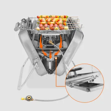Luxury Barbecue Grill Folding Outdoor Camping Gas Stove Portable Foldable suitcase built in gas bbq grill