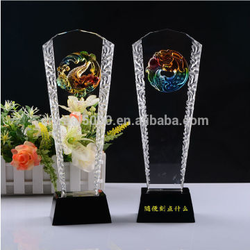 costomize crystal trophy with the glass trophy