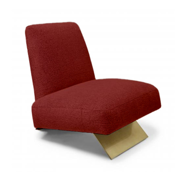 Modern Red Fabric Lounge Chair for Living Room, Dining Room, Bedroom, Villa