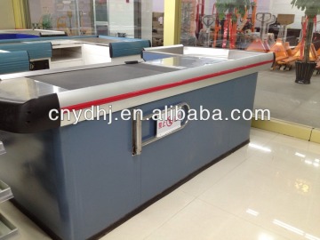 Supermarket Used Checkout Counters With Conveyor Belt For Sale