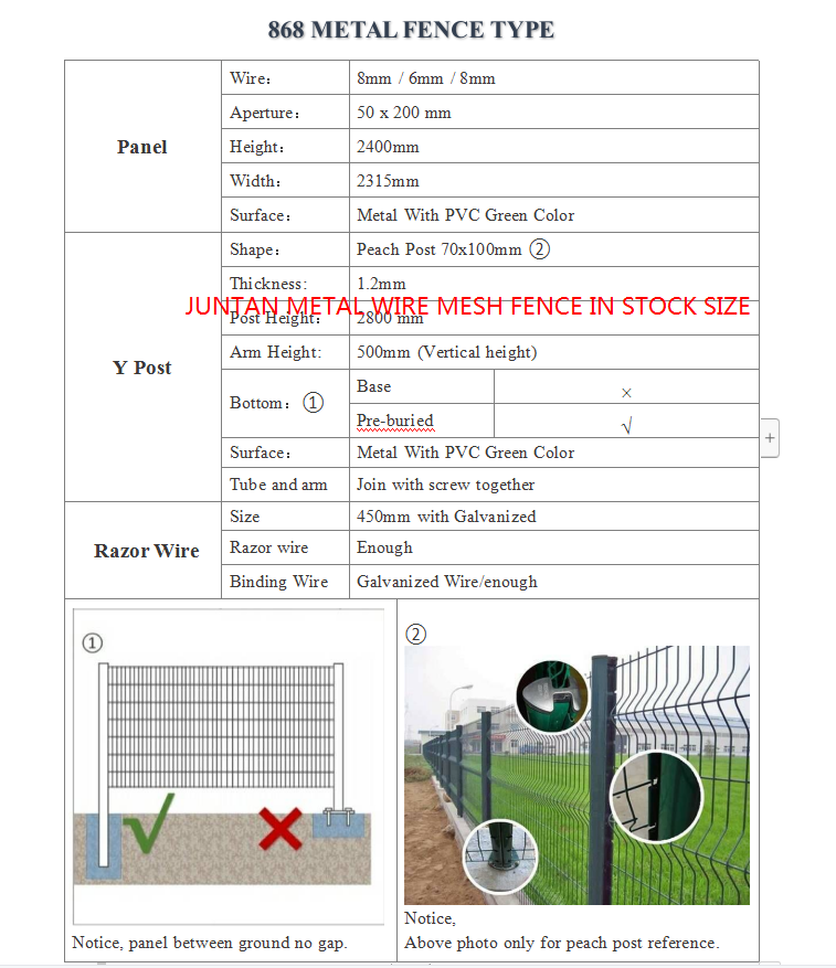 868 METAL FENCE STOCK