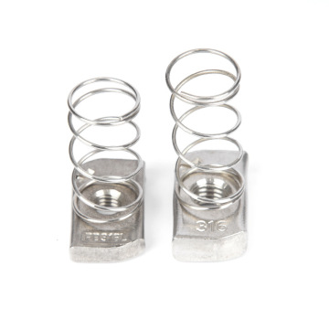 High-Quality A2-70 Grade Stainless Steel Spring Channel Nuts: Galvanized, Zinc Plated, Nickel Plated, and Polished Options for Mining and Healthcare Applications