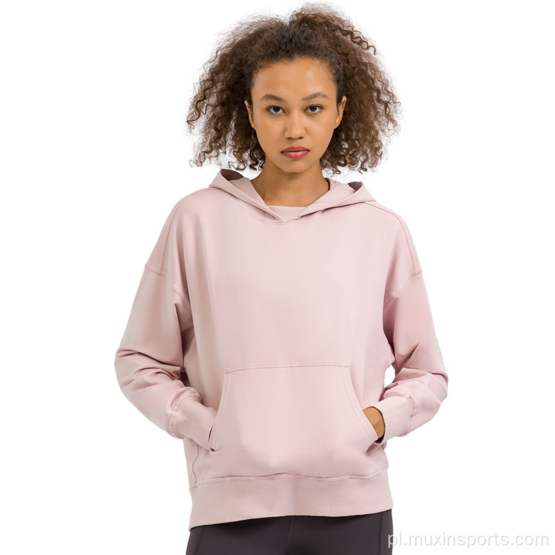 Swobodne luźne sportowe bluzy z kapturem Pullover Kobiety