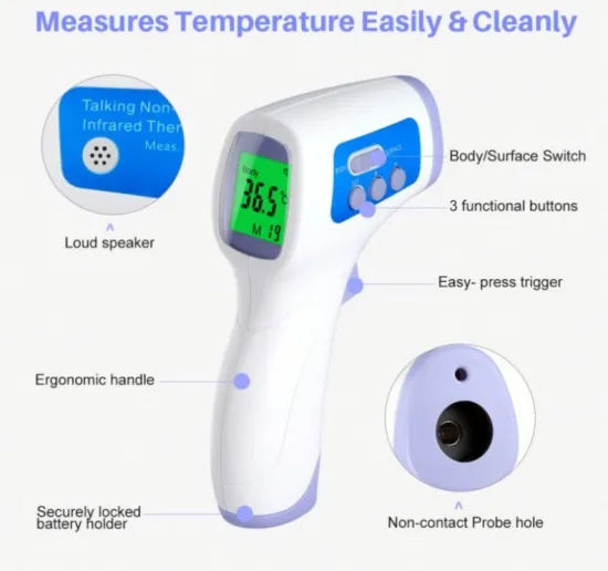 Medical infrared forehead smart body thermometer for baby