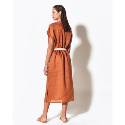 short sleeve embroidered solid women's one-piece dress