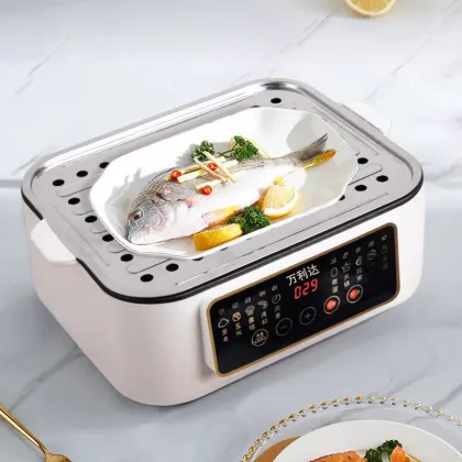 Latest 3-Layer Stainless Steel Multi-Function Electric Steamer with Hot Pot