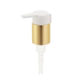 Bomba de loção dourada brilhante 24/410 com cabeça de bico longo liso branco e clipe