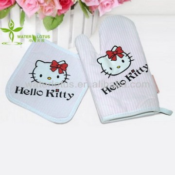 China supplier christmas hello kitty animal cartoon kitchen oven gloves and cushion