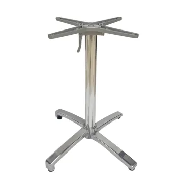 Folding High and Low with Adjustable Height Polished Shiny Aluminum Table Base