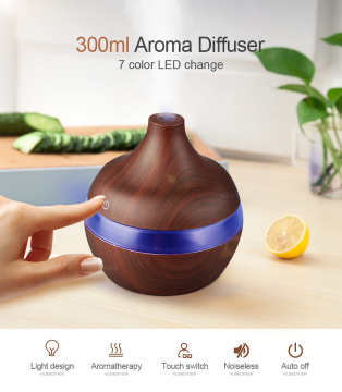 Air Purifier Wooden Wood Oil Aroma Diffuser 300ml