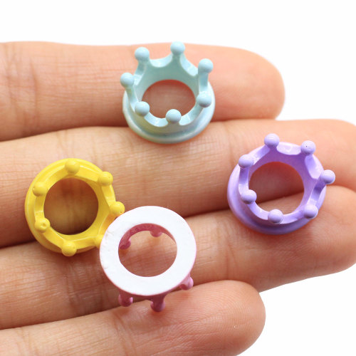 Colorful Resin Princess Crown Charms Miniature Mini Cartoon Crown DIY Resin Accessories