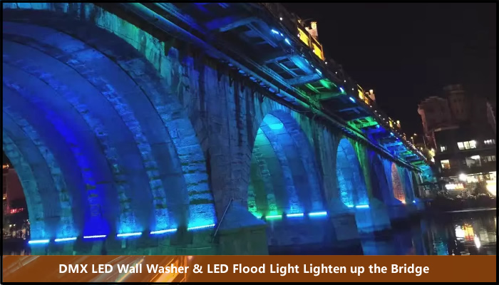 wall washer flood light lighten up the bridge