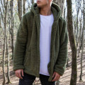 Mens Winter Warm Faux Fur Overcoat